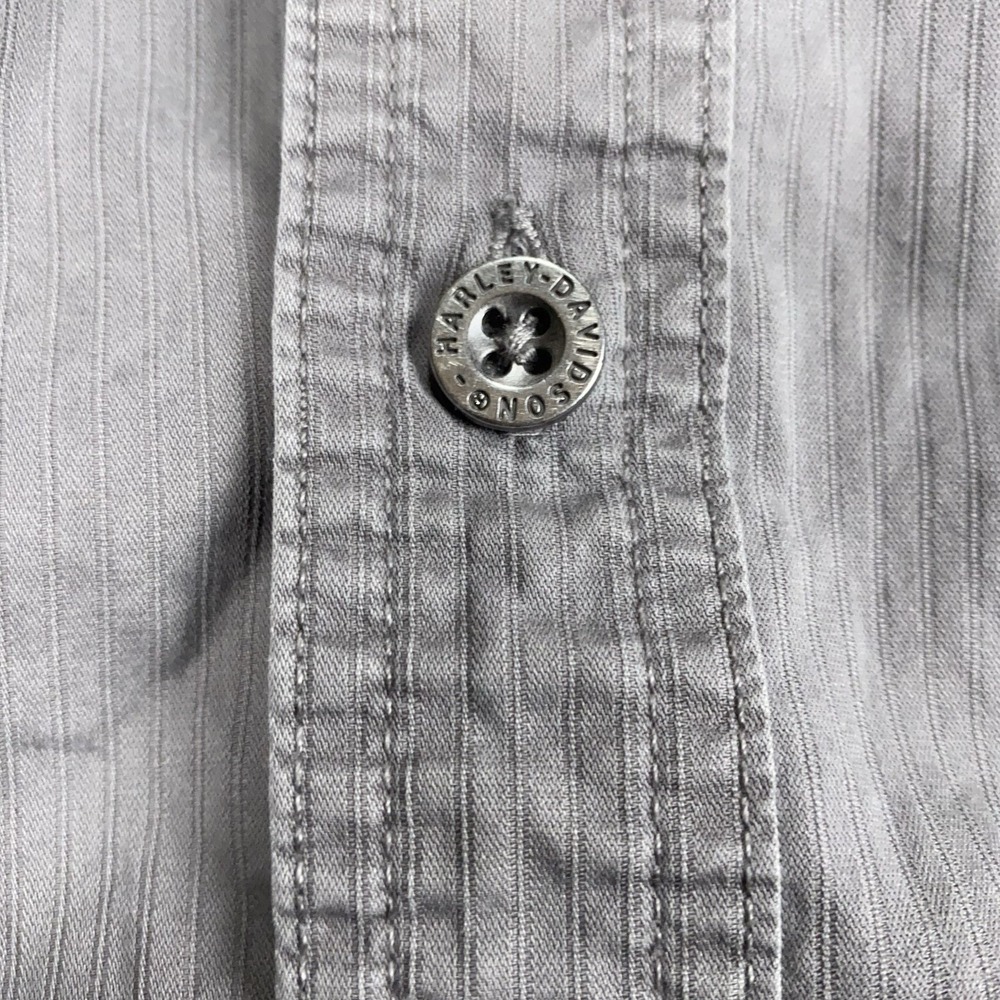 Harley Davidson Men's Gray Button Down Short Sleeve Work Shirt 2XL Graphic Print - Picture 10 of 13